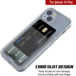 IPhone 14 Plus Card Holder Case [Crystal CardSlot Series] [Slim Fit] -Phone Vibe Shop 716g4 4bn L. AC SL1500