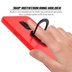 Galaxy S9 PLUS, Punkcase Magnetix Protective TPU Cover W/ Kickstand, Ring Grip Holder & Metal Plate For Magnetic Car Phone Mount PLUS PunkShield Screen Protector For Samsung S9+ Edge [Red] -Phone Vibe Shop 7184IDxpV0L. SL1500
