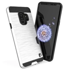 Galaxy S9 Plus Case, PUNKcase [SLOT Series] [Slim Fit] Dual-Layer Armor Cover W/Integrated Anti-Shock System, Credit Card Slot & Screen Protector [White] -Phone Vibe Shop 718HTHlUVvL. SL1500