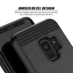 Galaxy S9 Case, PUNKcase [SLOT Series] [Slim Fit] Dual-Layer Armor Cover W/Integrated Anti-Shock System, Credit Card Slot [Black] -Phone Vibe Shop 71EWK18T4jL. SL1500