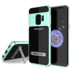 Galaxy S9 Case, PUNKcase [LUCID 3.0 Series] [Slim Fit] [Clear Back] Armor Cover W/ Integrated Kickstand, Anti-Shock System & PUNKSHIELD Screen Protector For Samsung Galaxy S9 [Teal]