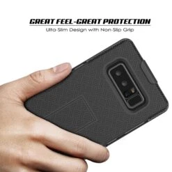 Punkcase Galaxy Note 8 Case, With PunkShield Glass Screen Protector, Holster Belt Clip & Built-In Kickstand Non-Slip Dual Layer Hybrid TPU Full Body Protection For Samsung Note 8 [Black] -Phone Vibe Shop 71H uDVtssL. SL1500