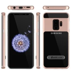 Galaxy S9+ Plus Case, PUNKcase [LUCID 3.0 Series] [Slim Fit] [Clear Back] Armor Cover W/ Integrated Kickstand, Anti-Shock System & PUNKSHIELD Screen Protector For Samsung Galaxy S9+ Plus [Rose Gold] -Phone Vibe Shop 71JvSFuhH1L. SL1500