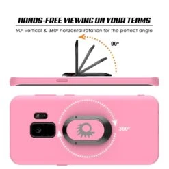 Galaxy S9 Case, Punkcase Magnetix Protective TPU Cover W/ Kickstand, Ring Grip Holder & Metal Plate For Magnetic Car Phone Mount PLUS PunkShield Screen Protector For Samsung S9 Edge [Pink] -Phone Vibe Shop 71NuDN801IL. SL1500