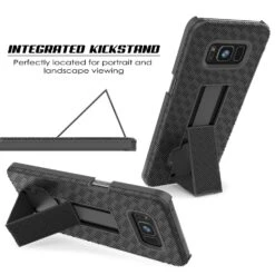 Punkcase Galaxy S8 Case, With PunkShield Glass Screen Protector, Holster Belt Clip & Built-In Kickstand Non-Slip Dual Layer Hybrid TPU Full Body Protection For Samsung S8 Edge [Black] -Phone Vibe Shop 71O3qa4t3mL. SL1500