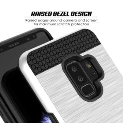 Galaxy S9 Plus Case, PUNKcase [SLOT Series] [Slim Fit] Dual-Layer Armor Cover W/Integrated Anti-Shock System, Credit Card Slot & Screen Protector [White] -Phone Vibe Shop 71QlvB6vCOL. SL1500