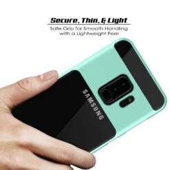 Galaxy S9+ Plus Case, PUNKcase [LUCID 3.0 Series] [Slim Fit] [Clear Back] Armor Cover W/ Integrated Kickstand, Anti-Shock System & PUNKSHIELD Screen Protector For Samsung Galaxy S9+ Plus [Teal] -Phone Vibe Shop 71VsjTqXwqL. SL1500
