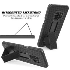Punkcase Galaxy S9 Case With Screen Protector, Holster Belt Clip & Built-In Kickstand Non Slip Dual Layer Hybrid TPU Full Body Protection [Thin Fit] For Samsung Galaxy S9 Edge [Black] -Phone Vibe Shop 71 2B6jbG5ymL. SL1500