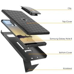 Punkcase Galaxy Note 8 Case, With PunkShield Glass Screen Protector, Holster Belt Clip & Built-In Kickstand Non-Slip Dual Layer Hybrid TPU Full Body Protection For Samsung Note 8 [Black] -Phone Vibe Shop 71 2BR 0evJcL. SL1500