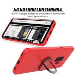 Galaxy S9 PLUS, Punkcase Magnetix Protective TPU Cover W/ Kickstand, Ring Grip Holder & Metal Plate For Magnetic Car Phone Mount PLUS PunkShield Screen Protector For Samsung S9+ Edge [Red] -Phone Vibe Shop 71 2BztrnV3EL. SL1500