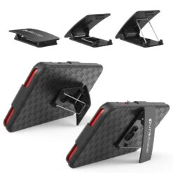 Punkcase IPhone 8 / 7 Plus Case With Tempered Glass Screen Protector, Holster Belt Clip & Built-In Kickstand Non Slip Dual Layer Hybrid TPU Full Body Protection [Thin Fit] For Apple IPhone 7+ & 8+ [Black] -Phone Vibe Shop 71bcFESxCaL. SL1500