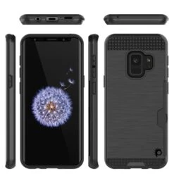 Galaxy S9 Case, PUNKcase [SLOT Series] [Slim Fit] Dual-Layer Armor Cover W/Integrated Anti-Shock System, Credit Card Slot [Black] -Phone Vibe Shop 71e9w5AopzL. SL1500