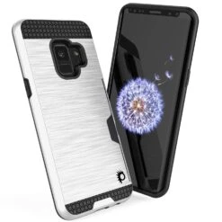 Galaxy S9 Case, PUNKcase [SLOT Series] [Slim Fit] Dual-Layer Armor Cover W/Integrated Anti-Shock System, Credit Card Slot & Screen Protector [White] -Phone Vibe Shop 71oZmcJOPVL. SL1500
