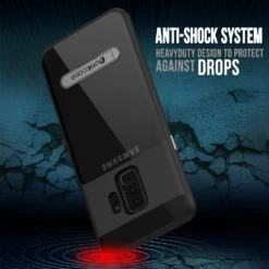 Galaxy S9+ Plus Case, PUNKcase [LUCID 3.0 Series] [Slim Fit] [Clear Back] Armor Cover W/ Integrated Kickstand, Anti-Shock System & PUNKSHIELD Screen Protector For Samsung Galaxy S9+ Plus [Black] -Phone Vibe Shop 71qmxOkeYJL. SL1500