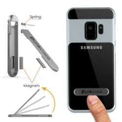Galaxy S9 Case, PUNKcase [LUCID 3.0 Series] [Slim Fit] [Clear Back] Armor Cover W/ Integrated Kickstand, Anti-Shock System & PUNKSHIELD Screen Protector For Samsung Galaxy S9 [Silver] -Phone Vibe Shop 71w9gjomyDL. SL1500