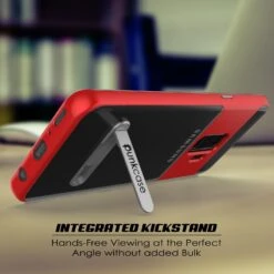 Galaxy S9+ Plus Case, PUNKcase [LUCID 3.0 Series] [Slim Fit] [Clear Back] Armor Cover W/ Integrated Kickstand, Anti-Shock System & PUNKSHIELD Screen Protector For Samsung Galaxy S9+ Plus [Red] -Phone Vibe Shop 71yN0fawwmL. SL1500