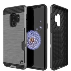 Galaxy S9 Plus Case, PUNKcase [SLOT Series] [Slim Fit] Dual-Layer Armor Cover W/Integrated Anti-Shock System [Grey]