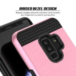 Galaxy S9 Plus Case, PUNKcase [SLOT Series] [Slim Fit] Dual-Layer Armor Cover W/Integrated Anti-Shock System [Pink] -Phone Vibe Shop 71zmbWCVYaL. SL1500