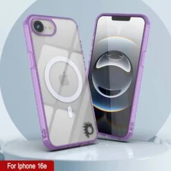 Punkcase IPhone 16e Magnetic Wireless Charging Case [ClearMag Series][Purple] -Phone Vibe Shop 7 ClearMag Iphone 16e