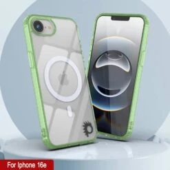 Punkcase IPhone 16e Magnetic Wireless Charging Case [ClearMag Series][Green] -Phone Vibe Shop 7 ClearMag Iphone 16e 9e98a36d 9b54 4bdb b61b 4ae98099f1e9