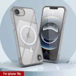 Punkcase IPhone 16e Magnetic Wireless Charging Case [ClearMag Series][Silver] -Phone Vibe Shop 7 ClearMag Iphone 16e c3d3e995 6902 4a80 ab1e b1fca819d00b