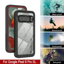Google Pixel 9 Pro XL Waterproof Case, Punkcase [Extreme Series] Armor Cover W/ Built In Screen Protector [Red] -Phone Vibe Shop 7 Extreme Google Pixel 9 Pro XL d1a76177 df94 4795 9a0f 719d0eb76034