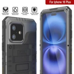 IPhone 16 Plus Metal Extreme 3.0 Series Aluminum Waterproof Case IP68 W/Buillt In Screen Protector & Kickstand [Silver] -Phone Vibe Shop 7 Metal Extreme Iphone 16 Plus 184d9179 a3b1 4658 b62b 96a7b87f1e93