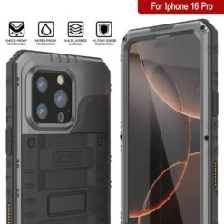 IPhone 16 Pro Metal Extreme 3.0 Series Aluminum Waterproof Case IP68 W/Buillt In Screen Protector & Kickstand [Silver] -Phone Vibe Shop 7 Metal Extreme Iphone 16 Pro d8c6a0ed a385 47df 9ea5 7d3d3e6e2d1c