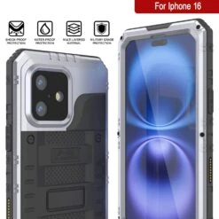 IPhone 16 Metal Extreme 3.0 Series Aluminum Waterproof Case IP68 W/Buillt In Screen Protector & Kickstand [White] -Phone Vibe Shop 7 Metal Extreme Iphone 16 af8bbbf5 b2e7 4482 92de e28704e6ae3a
