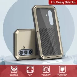 Galaxy S25 Plus Metal Case, Heavy Duty Military Grade Armor Cover [shock Proof] Full Body Hard [Gold] -Phone Vibe Shop 7 Metallic S25 Plus d34f1f06 31de 4b32 97c1 9afd6b08d648