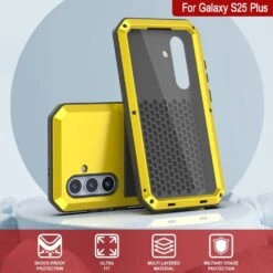 Galaxy S25 Plus Metal Case, Heavy Duty Military Grade Armor Cover [shock Proof] Full Body Hard [Yellow] -Phone Vibe Shop 7 Metallic S25 Plus eba74bf4 7fb4 43df 994b cdcf0abfea18