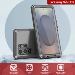 Galaxy S25 Ultra Metal Case, Heavy Duty Military Grade Armor Cover [shock Proof] Full Body Hard [Silver] -Phone Vibe Shop 7 Metallic S25 Ultra ff610b8e 7203 4d23 a6d4 40470161cae1