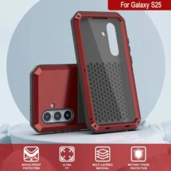 Galaxy S25 Metal Case, Heavy Duty Military Grade Armor Cover [shock Proof] Full Body Hard [Red] -Phone Vibe Shop 7 Metallic S25 fa6cb5b0 db6f 4da0 9597 0abb8635b9aa