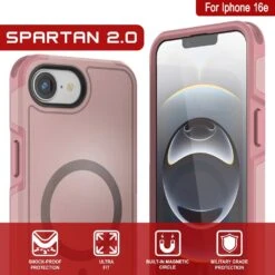 PunkCase IPhone 16e Case, [Spartan 2.0 Series] Clear Rugged Heavy Duty Cover W/Built In Screen Protector [pink] -Phone Vibe Shop 7 Spartan 2 Iphone 16e 3378379b 5a4a 4e55 93eb d16a54bfa06a