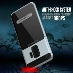 Galaxy S9+ Plus Case, PUNKcase [LUCID 3.0 Series] [Slim Fit] [Clear Back] Armor Cover W/ Integrated Kickstand, Anti-Shock System & PUNKSHIELD Screen Protector For Samsung Galaxy S9+ Plus [Silver] -Phone Vibe Shop 81 SpGpJFEL. SL1500