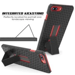 Punkcase IPhone 8 / 7 Plus Case With Tempered Glass Screen Protector, Holster Belt Clip & Built-In Kickstand Non Slip Dual Layer Hybrid TPU Full Body Protection [Thin Fit] For Apple IPhone 7+ & 8+ [Black] -Phone Vibe Shop 811TPVB4YtL. SL1500