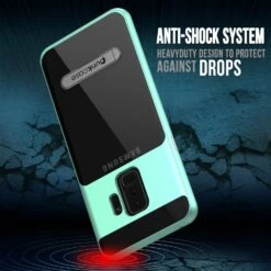 Galaxy S9+ Plus Case, PUNKcase [LUCID 3.0 Series] [Slim Fit] [Clear Back] Armor Cover W/ Integrated Kickstand, Anti-Shock System & PUNKSHIELD Screen Protector For Samsung Galaxy S9+ Plus [Teal] -Phone Vibe Shop 814pb0mr06L. SL1500