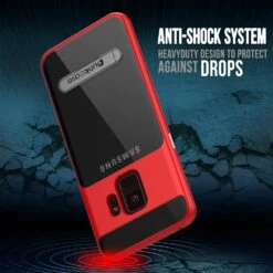 Galaxy S9 Case, PUNKcase [LUCID 3.0 Series] [Slim Fit] [Clear Back] Armor Cover W/ Integrated Kickstand, Anti-Shock System & PUNKSHIELD Screen Protector For Samsung Galaxy S9 [Red] -Phone Vibe Shop 81KvihJ 9UL. SL1500