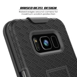 Punkcase Galaxy S8 Case, With PunkShield Glass Screen Protector, Holster Belt Clip & Built-In Kickstand Non-Slip Dual Layer Hybrid TPU Full Body Protection For Samsung S8 Edge [Black] -Phone Vibe Shop 81dpaG6DszL. SL1500