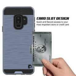 Galaxy S9 Plus Case, PUNKcase [SLOT Series] [Slim Fit] Dual-Layer Armor Cover W/Integrated Anti-Shock System, Credit Card Slot [Navy] -Phone Vibe Shop 81h9 2BMqNCJL. SL1500