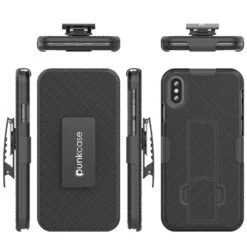 Punkcase IPhone X Case With Tempered Glass Screen Protector, Holster Belt Clip & Built-In Kickstand Non Slip Dual Layer Hybrid TPU Full Body Protection [Thin Fit] For Apple IPhone 10 [Black] -Phone Vibe Shop 81mfFlhzvaL. SL1500