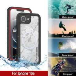 IPhone 16eWaterproof Case, Punkcase [Extreme Mag Series] Armor Cover W/ Built In Screen Protector [Red] -Phone Vibe Shop 8 Extreme Iphone 16e 88ab755a 7140 46b2 b188 4dede47b1d52