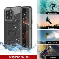 IPhone 16 Pro Metal Extreme 3.0 Series Aluminum Waterproof Case IP68 W/Buillt In Screen Protector & Kickstand [Silver] -Phone Vibe Shop 8 Metal Extreme Iphone 16 Pro d019a632 c3f3 4af3 a3ea e7fdd9469fed