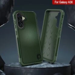 PunkCase Galaxy A36 Case, [Spartan 2.0 Series] Clear Rugged Heavy Duty Cover [Dark Green] -Phone Vibe Shop 8 Spartan 2 A36