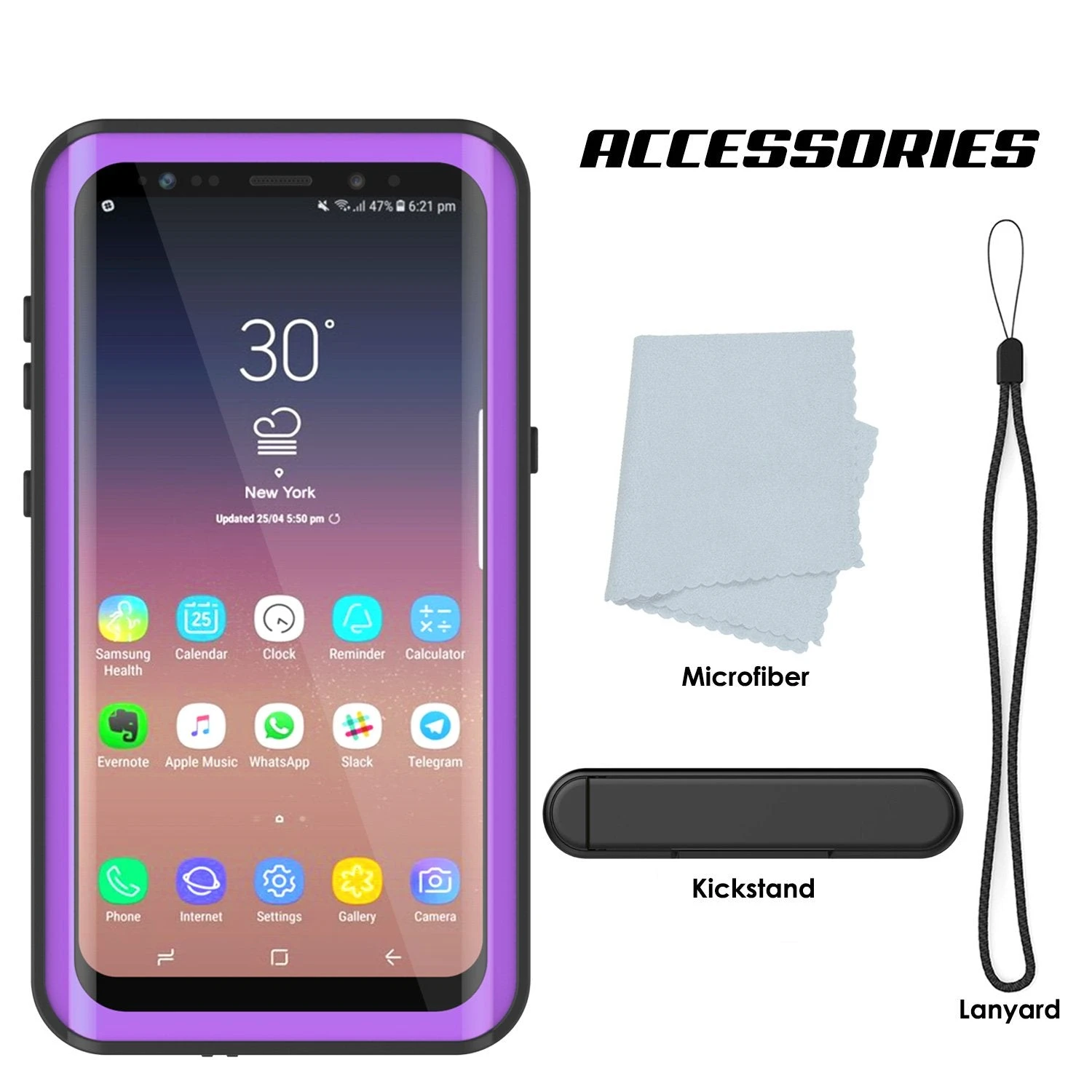 Galaxy S9 Waterproof Case PunkCase StudStar Purple Thin 6.6ft Underwater IP68 Shock/Snow Proof 8 Galaxy S9 Waterproof Case PunkCase StudStar Purple Thin 6.6ft Underwater IP68 Shock/Snow Proof - Image 6