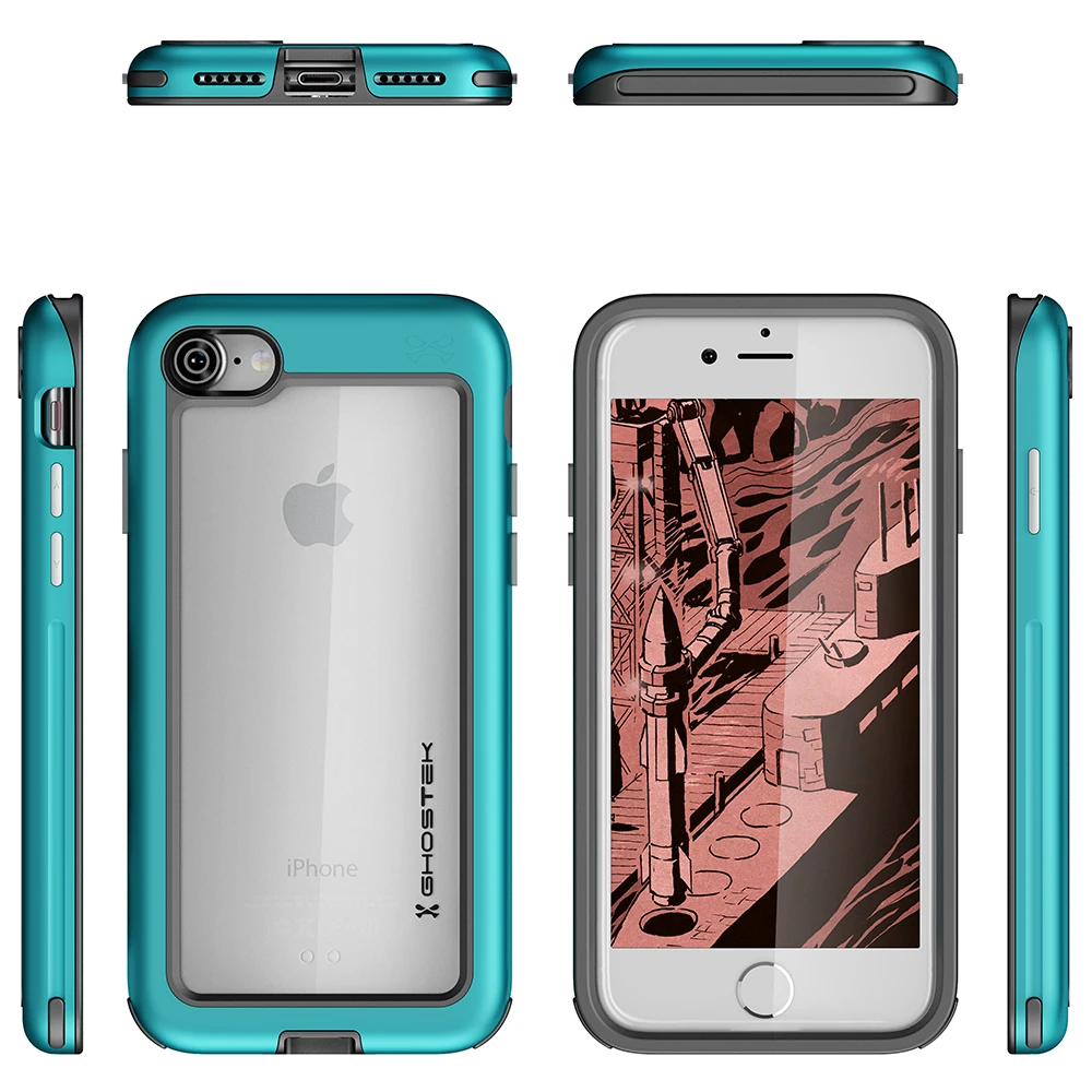 IPhone 8 Waterproof Case, Ghostek® Atomic Series | Shockproof | Dirt-proof | Snow-proof | | Ultra Fit | [TEAL] - Image 2