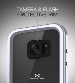 Galaxy S7 EDGE Waterproof Case, Ghostek Atomic 2.0 Silver Shock/Dirt/Snow Proof | Lifetime Warranty -Phone Vibe Shop Atomic SamsungS7edge Camera Silver