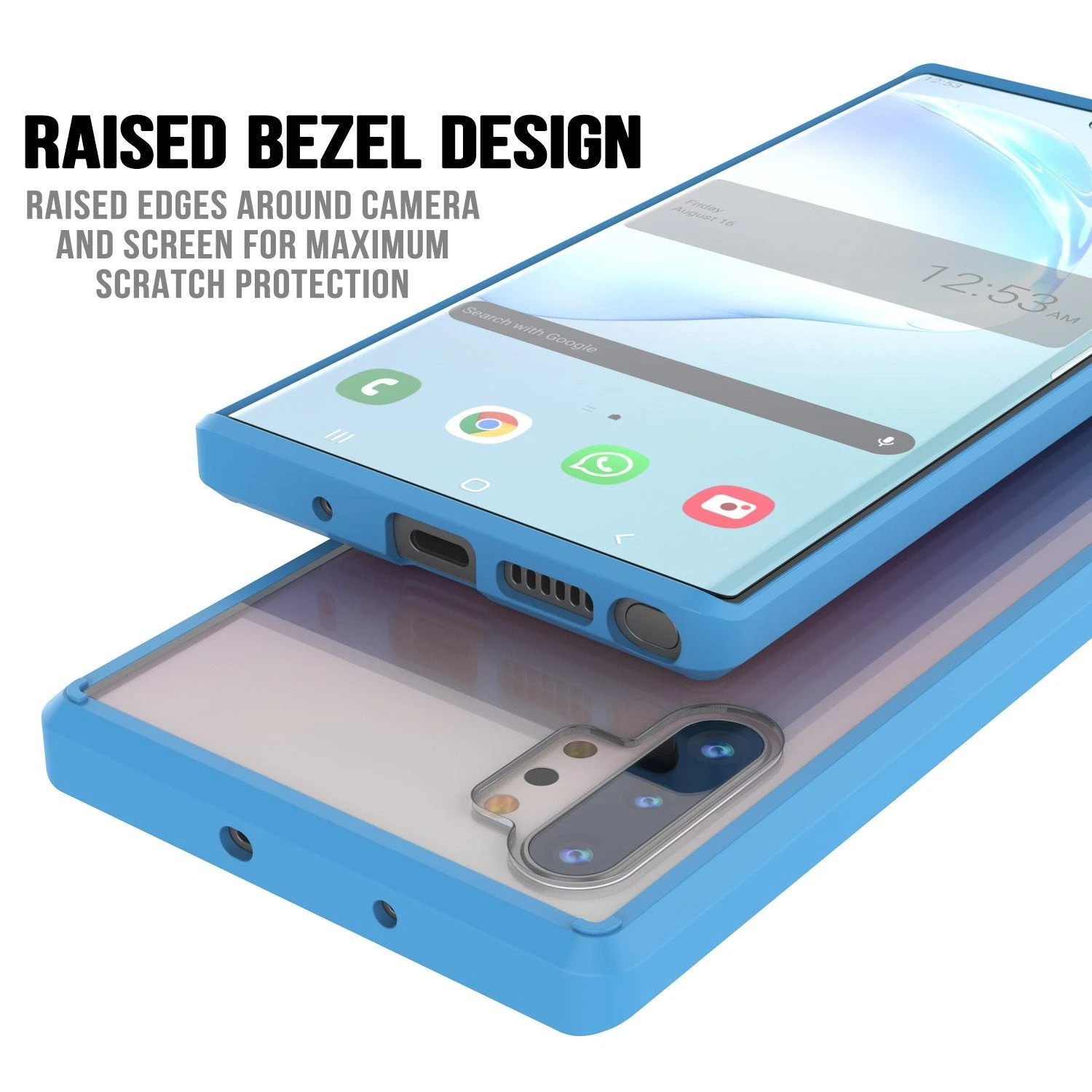 Galaxy Note 10+ Plus Punkcase Lucid-2.0 Series Slim Fit Armor Light Blue Case Cover 5 Galaxy Note 10+ Plus Punkcase Lucid-2.0 Series Slim Fit Armor Light Blue Case Cover - Image 3