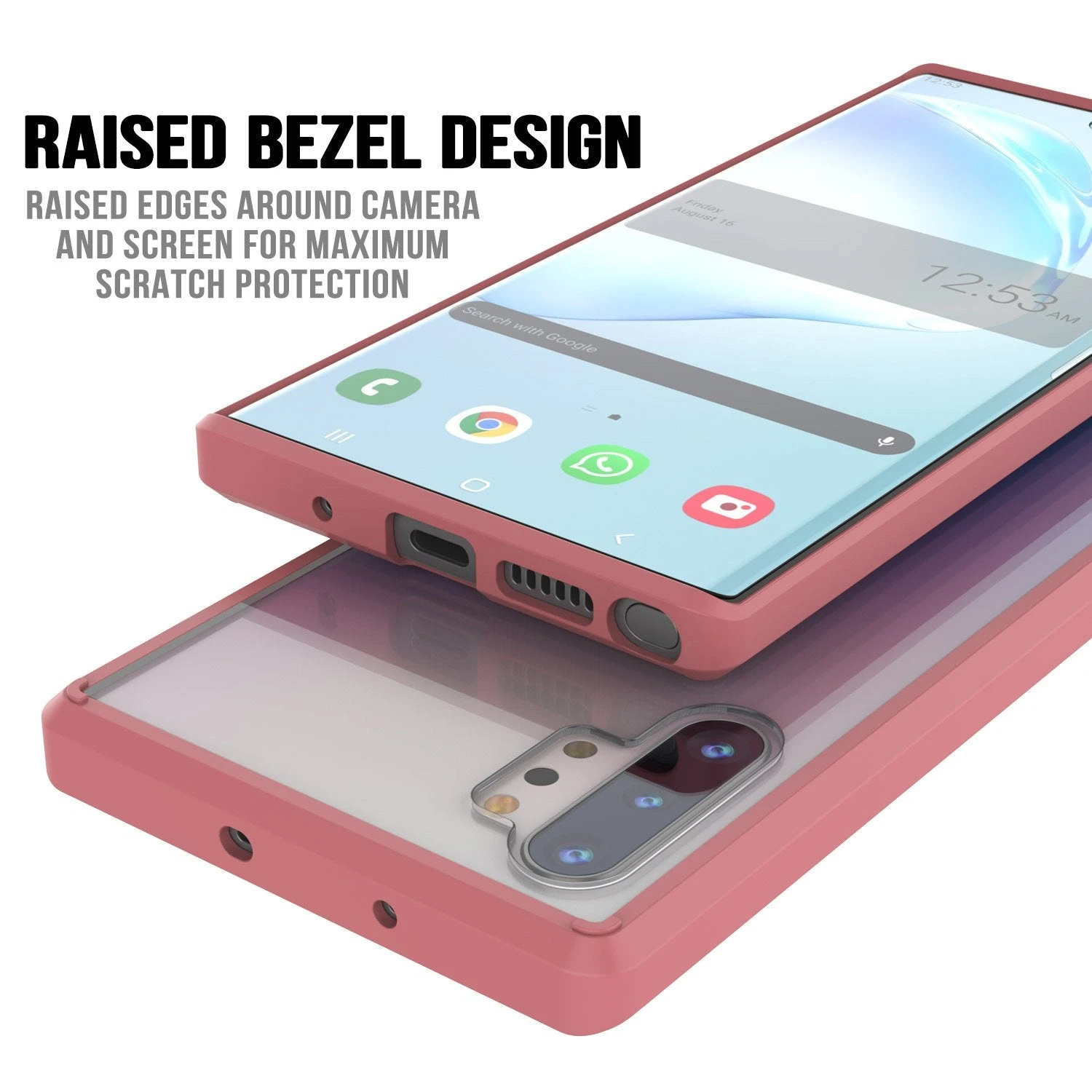 Galaxy Note 10+ Plus Punkcase Lucid-2.0 Series Slim Fit Armor Pink Case Cover 5 Galaxy Note 10+ Plus Punkcase Lucid-2.0 Series Slim Fit Armor Pink Case Cover - Image 3