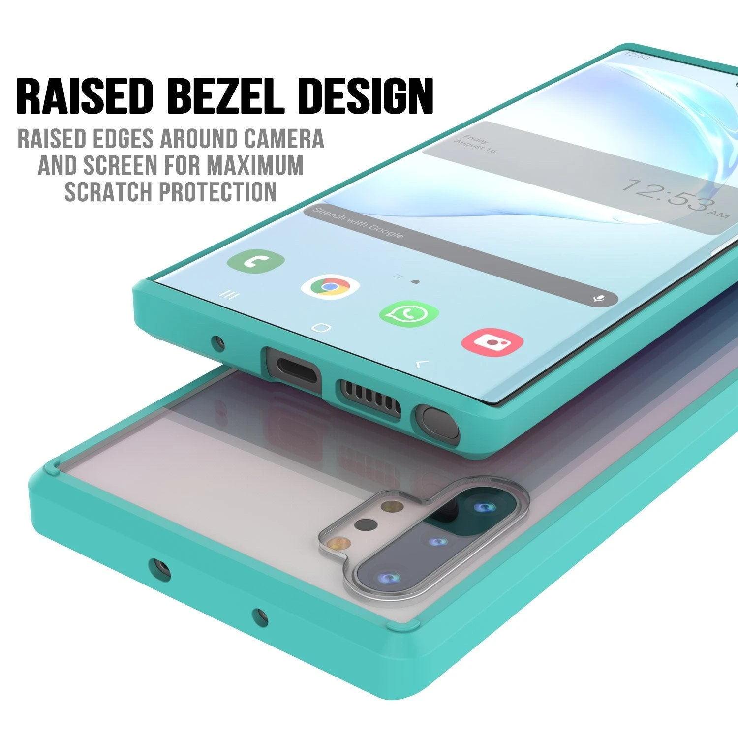 Galaxy Note 10+ Plus Punkcase Lucid-2.0 Series Slim Fit Armor Teal Case Cover 5 Galaxy Note 10+ Plus Punkcase Lucid-2.0 Series Slim Fit Armor Teal Case Cover - Image 3